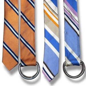 Women's J.Crew Belt Lot Ribbon Silk Woven D-Ring Colorful Preppy Acadamia Spring